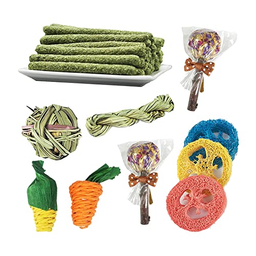 ＡＷＨＡＯ 14Pcs Hamster Molar Toys Hay Sticks Rabbit Chew Toys for von ＡＷＨＡＯ