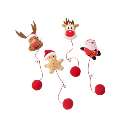 AWHAO 4 Stücke Weihnachts-Katzenspielzeug, neckendes Katzenspielzeug, tragbar, verschleißfest, interaktives beißspielzeug, Katzenspielzeug, beißseil für AWHAO 4 Stücke Weihnachts-Katzenspielzeug, neckendes Katzenspielzeug, tragbar, verschleißfest, interaktives beißspielzeug, Katzenspielzeug, beißseil für von AWHAO