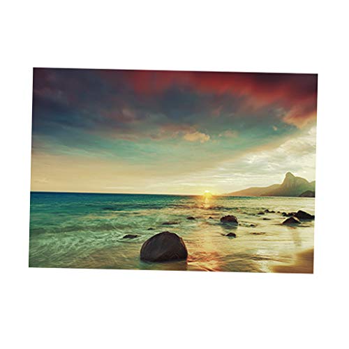 ＡＷＨＡＯ Aquarium 3D Digitaldruck Einseitiger Selbstklebender Hintergrundaufkleber, Sonnenuntergang, 61 x 30 cm von ＡＷＨＡＯ