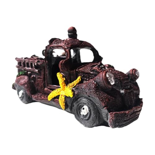 AWHAO Aquarium Dekoration Aus Kunstharz, Automatische Wrack Garnelenhöhle Zum Ausruhen Und Spielen, Lastwagen AWHAO Aquarium Dekoration Aus Kunstharz, Automatische Wrack Garnelenhöhle Zum Ausruhen Und Spielen, Lastwagen von AWHAO