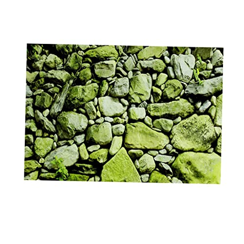 ＡＷＨＡＯ Aquarium Hintergrund Bild Vivarium Wallpaper Meerjungfrau, Grüne Steinwand, XL von ＡＷＨＡＯ