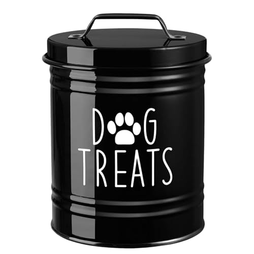 ＡＷＨＡＯ Aufbewahrungsbehälter für Hundefutter, Niedliche 54oz, Tragbare Geschenke für Tierbesitzer, Große Kapazität, Versiegelter Funktionaler Vorratsbehälter, Schwarz von ＡＷＨＡＯ