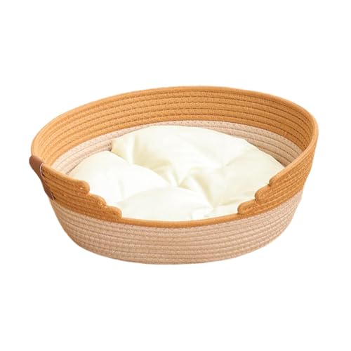 AWHAO Aus Baumwollseil gewebtes Katzenbett, Korb, Schlafplatz für Haustiere, Katzenhaus, Heimtierbedarf für Hauskatzen, XL AWHAO Aus Baumwollseil gewebtes Katzenbett, Korb, Schlafplatz für Haustiere, Katzenhaus, Heimtierbedarf für Hauskatzen, XL von AWHAO