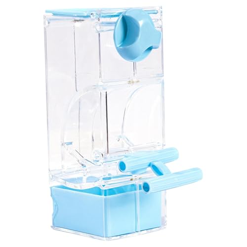 ＡＷＨＡＯ Automatischer Vogelhäuschen, Vogelkäfig -Feeder, Soldat behandelt Samenbehälter Papageifutter für Finch, Blau von ＡＷＨＡＯ