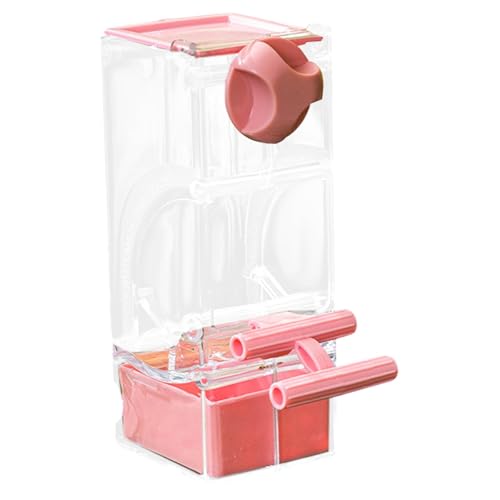 ＡＷＨＡＯ Automatischer Vogelhäuschen, Vogelkäfig -Feeder, Soldat behandelt Samenbehälter Papageifutter für Finch, Rosa von ＡＷＨＡＯ