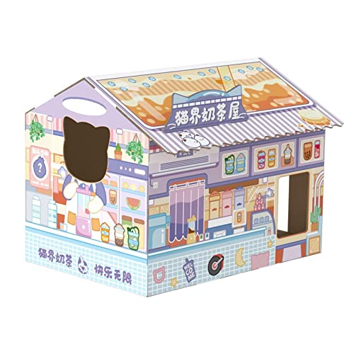AWHAO Bequemes Katzenhaus, Kratzbaum mit Spielzeug, ideal für den Wohnbereich AWHAO Bequemes Katzenhaus, Kratzbaum mit Spielzeug, ideal für den Wohnbereich von AWHAO