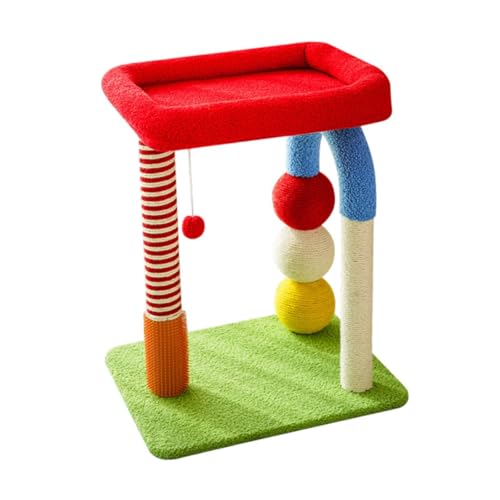 AWHAO Bunter Katzenkletterbaum, Katzenbaum mit Hängendem Spielzeug, Kratzbaum für AWHAO Bunter Katzenkletterbaum, Katzenbaum mit Hängendem Spielzeug, Kratzbaum für von AWHAO