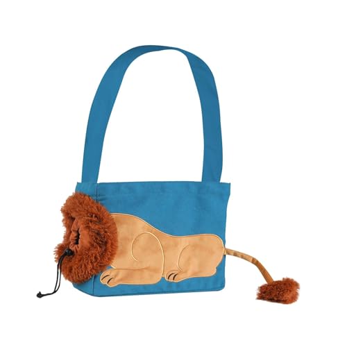 ＡＷＨＡＯ Canvas Pet Carrier Umhängetasche, Leichte Und Atmungsaktive Tragbare Umhängetasche, Reisetasche für Kätzchen, blau L von ＡＷＨＡＯ
