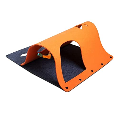 ＡＷＨＡＯ Felt Cat Tunnel Zelt Kitten Tube Spielmatte Interaktives Spielzeug, Orange von ＡＷＨＡＯ