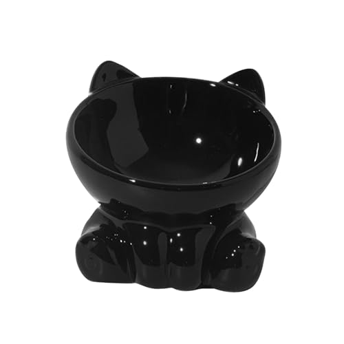 AWHAO Futternapf für Katzen aus, erhöhter für Katzenfutter und Wasser, Wassernapf für Kätzchen, für trockenes und nasses Futter, Schwarz AWHAO Futternapf für Katzen aus, erhöhter für Katzenfutter und Wasser, Wassernapf für Kätzchen, für trockenes und nasses Futter, Schwarz von AWHAO