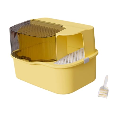AWHAO Geschlossene Katzentoilette Katzentoilette Bettpfanne mit Schaufel Gang Sandkasten Katzentoilette Katzentoilette für alle Arten von Katzenstreu, Gelb AWHAO Geschlossene Katzentoilette Katzentoilette Bettpfanne mit Schaufel Gang Sandkasten Katzentoilette Katzentoilette für alle Arten von Katzenstreu, Gelb von AWHAO