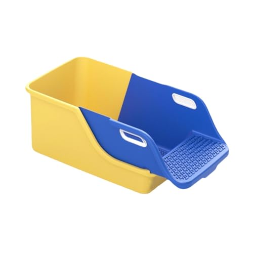 AWHAO Große, halbgeschlossene Katzentoilette mit hohen Seitenwänden, Spritzschutz für Kaninchen, platzsparend, Oben offen, 28 x 15 x 11 Zoll, Gelb Blau AWHAO Große, halbgeschlossene Katzentoilette mit hohen Seitenwänden, Spritzschutz für Kaninchen, platzsparend, Oben offen, 28 x 15 x 11 Zoll, Gelb Blau von AWHAO
