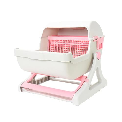 AWHAO Halbautomatische Katzentoilette für Haustiere Halbgeschlossene Luxus Katzentoilette Katzentoilette Katzentoilette Tablett Kätzchentoilette, ROSA AWHAO Halbautomatische Katzentoilette für Haustiere Halbgeschlossene Luxus Katzentoilette Katzentoilette Katzentoilette Tablett Kätzchentoilette, ROSA von AWHAO