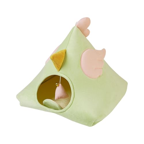 AWHAO Halbgeschlossenes Katzennest, Katzenbett, weiche Schlafhöhle für Katzen oder kleine Hunde, Katzenzelt für kleine Haustiere, für Hunde, Kätzchen und, GRÜN AWHAO Halbgeschlossenes Katzennest, Katzenbett, weiche Schlafhöhle für Katzen oder kleine Hunde, Katzenzelt für kleine Haustiere, für Hunde, Kätzchen und, GRÜN von AWHAO