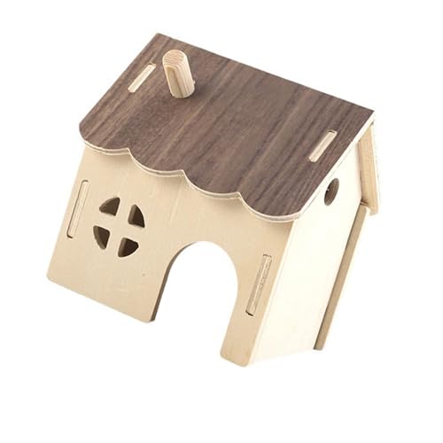 ＡＷＨＡＯ Hamster Holzhaus Versteck Kleintiere Schlafhütte, Käfigspielzeug, handgefertigte Plattform DIY Hamsterhütte für Kleintiere Ratte von ＡＷＨＡＯ