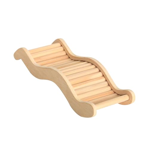 ＡＷＨＡＯ Hamster Kletterleiter Holzbrücke Interessantes Versteck Zum Spielen Biegsame Brücke Tiertreppe Spielzeug Kleintiere Zuckergleiter, 9.5cmx24cm von ＡＷＨＡＯ