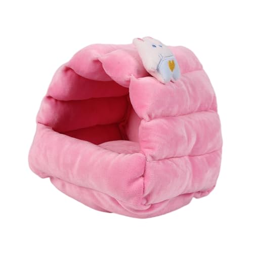 ＡＷＨＡＯ Hamsterbett, Bett für Kleine Tiere, Warm, Niedlich, Verdickt, Höhlenbett für Meerschweinchen, Hamster Schlafnest für Kleine Tiere, Zwergigel, Rosa von ＡＷＨＡＯ