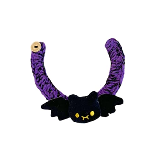 AWHAO Handgemachtes Halsband mit Kätzchen-Motiv, Halloween-Dekoration, handgewebter Schal, gestricktes Katzenhalsband für den Winterurlaub im Freien, Fledermausform XXL AWHAO Handgemachtes Halsband mit Kätzchen-Motiv, Halloween-Dekoration, handgewebter Schal, gestricktes Katzenhalsband für den Winterurlaub im Freien, Fledermausform XXL von AWHAO