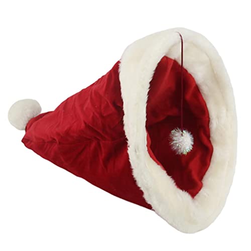 AWHAO Haustier Katze Weihnachten Hut Form Bett Winter Warmes Schlafbett für Katze Kätzchen AWHAO Haustier Katze Weihnachten Hut Form Bett Winter Warmes Schlafbett für Katze Kätzchen von AWHAO