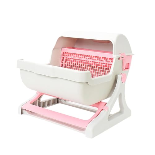AWHAO Haustiertoilette, Halbautomatische Katzentoilette mit Schneller Reinigung, Katzentoilette für Kätzchen, ROSA AWHAO Haustiertoilette, Halbautomatische Katzentoilette mit Schneller Reinigung, Katzentoilette für Kätzchen, ROSA von AWHAO