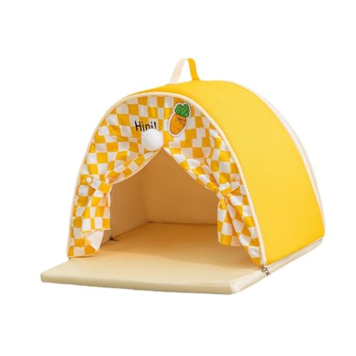 AWHAO Haustierzelt für Katzen, kleine Hunde Frühling Sommer Nicht -Schlupfkätzchen Weiches Bett Süßes tragbares Innen- und Außengebrauchkatze, Orange, 50cmx50cmx40cm AWHAO Haustierzelt für Katzen, kleine Hunde Frühling Sommer Nicht -Schlupfkätzchen Weiches Bett Süßes tragbares Innen- und Außengebrauchkatze, Orange, 50cmx50cmx40cm von AWHAO