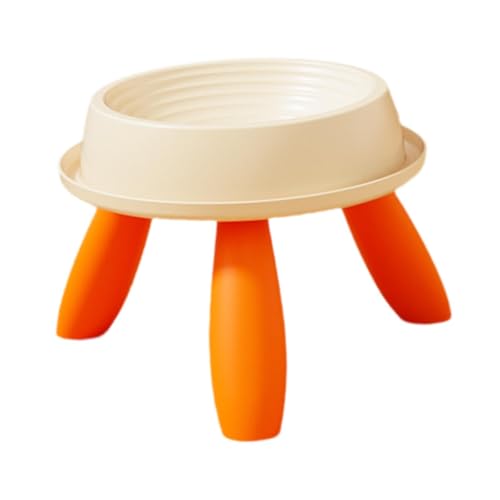 ＡＷＨＡＯ Hochgezogene Katzenschüssel Snack Behälter Wasserer und Feeder -Katzenfutter und Wasserschale für Innenkatzen, Beige Und Orange von ＡＷＨＡＯ