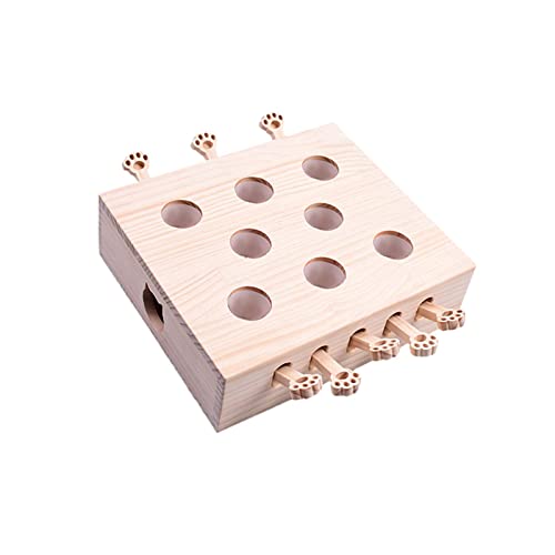 AWHAO Hölzernes Katzenspielzeug Schlag Maulwurf mit 8 Löchern, Die für Kätzchen Wohnzimmer Rasen Jagen, Puppenform AWHAO Hölzernes Katzenspielzeug Schlag Maulwurf mit 8 Löchern, Die für Kätzchen Wohnzimmer Rasen Jagen, Puppenform von AWHAO