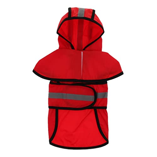 ＡＷＨＡＯ Hund Regenmantel Regenmantel Reflektierende Regen Regenbekleidung Sicherheit für Kleine Hund, Rot, L von ＡＷＨＡＯ