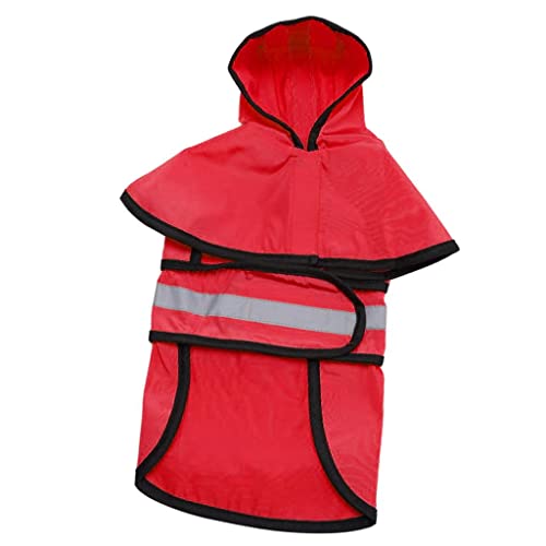 ＡＷＨＡＯ Hund Regenmantel Regenmantel Reflektierende Regen Regenbekleidung Sicherheit für Kleine Hund, Rot, S von ＡＷＨＡＯ