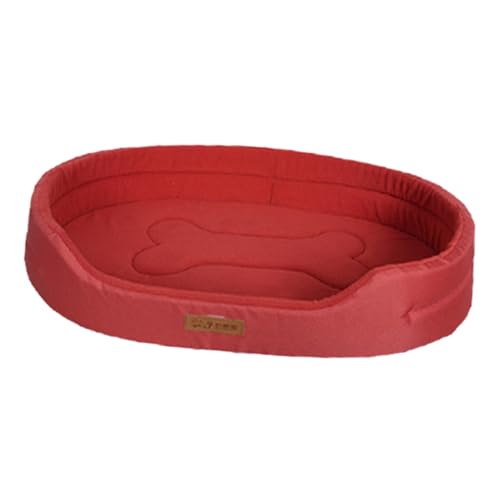 ＡＷＨＡＯ Hundebettmatte mit Niedriger Vorderkante, Haustierbett, Waschbares Ovales Welpenbett, Rot XL von ＡＷＨＡＯ