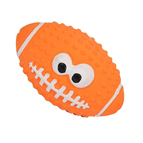 ＡＷＨＡＯ Hundekauspielzeug Bissfester Gummi Quietscheball Spielzeug Kinderkrankheiten, Orange Rugby von ＡＷＨＡＯ