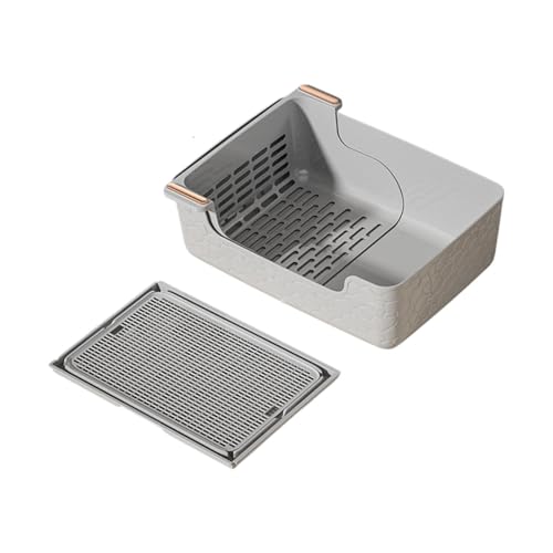 AWHAO Hundetoilette, Hundetöpfchenunterlage, halbgeschlossen, geräumig, Töpfchen-Eckstreu, für Kätzchen, Katzen, Kleintiere im Innenbereich, Welpen, Grau mit Matte AWHAO Hundetoilette, Hundetöpfchenunterlage, halbgeschlossen, geräumig, Töpfchen-Eckstreu, für Kätzchen, Katzen, Kleintiere im Innenbereich, Welpen, Grau mit Matte von AWHAO