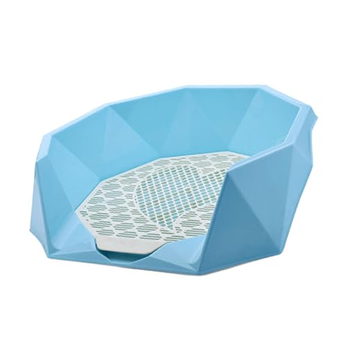 AWHAO Hundetoilette, Katzentoilette, Toilettenschüssel Groß, 56 X 51 X 17,5 cm, mit Schutzwand, Rautenstruktur, Töpfchen für Hunde, Blau AWHAO Hundetoilette, Katzentoilette, Toilettenschüssel Groß, 56 X 51 X 17,5 cm, mit Schutzwand, Rautenstruktur, Töpfchen für Hunde, Blau von AWHAO