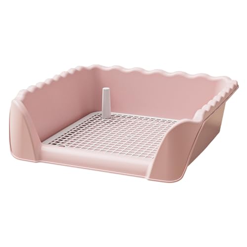 AWHAO Hundetoilette, Töpfchentrainer, Katzentoilette, Abnehmbar, mit Pfosten, Hundetoilette, Tablett für Kleintiere, Andere Haustiere, für Den Innenbereich, ROSA AWHAO Hundetoilette, Töpfchentrainer, Katzentoilette, Abnehmbar, mit Pfosten, Hundetoilette, Tablett für Kleintiere, Andere Haustiere, für Den Innenbereich, ROSA von AWHAO