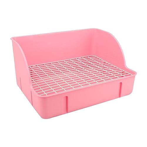 ＡＷＨＡＯ Kaninchen, Toilettenbox für Haustiere, Katzentoilette für Kleintiere, Bettpfanne, Ecktoilette, Eck Toilettenbox für Ratten, Frettchen, Hamster, ROSA von ＡＷＨＡＯ