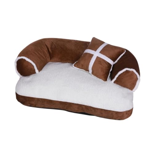 AWHAO Katzen -Couch -Bett Katzenbett mit waschbarer Abdeckung u Formen -Tiersofa für Innenkatzen, Weiß Braun AWHAO Katzen -Couch -Bett Katzenbett mit waschbarer Abdeckung u Formen -Tiersofa für Innenkatzen, Weiß Braun von AWHAO