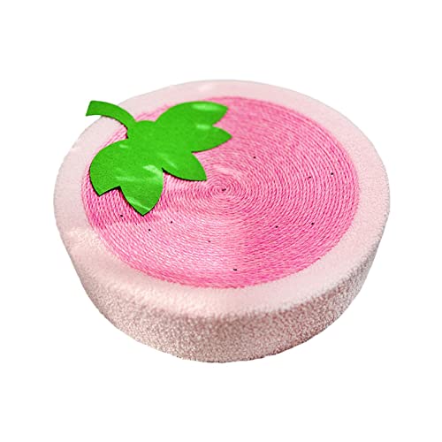 ＡＷＨＡＯ Katzen Kratzschüssel Kratzbrett Trainingsspielzeug Haus Sofa Kratzlounge Bett Kratzpad Nest Zum Schlafen Möbelschutz, Erdbeerrosa von ＡＷＨＡＯ