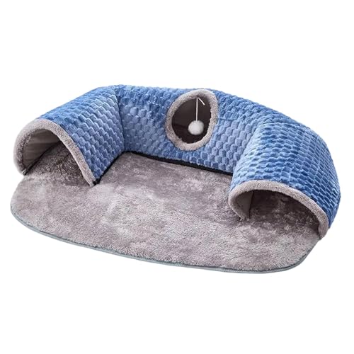 ＡＷＨＡＯ Katzenaktivitätszentrum mit Tunnel und Teppich für Innenkatzen, Blue L von ＡＷＨＡＯ