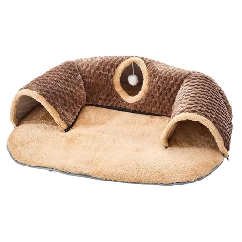 ＡＷＨＡＯ Katzenaktivitätszentrum mit Tunnel und Teppich für Innenkatzen, Brown L von ＡＷＨＡＯ