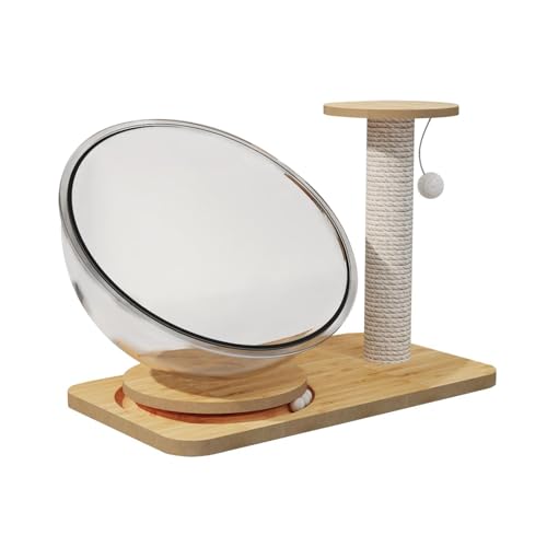 AWHAO Katzenbett in Raumkapselform, Katzennest für den Innenbereich, mit Trackbällen, Spielzeug, leicht zu reinigen, Ständer aus Massivholz, Heimtierbedarf, Durchmesser 32 cm AWHAO Katzenbett in Raumkapselform, Katzennest für den Innenbereich, mit Trackbällen, Spielzeug, leicht zu reinigen, Ständer aus Massivholz, Heimtierbedarf, Durchmesser 32 cm von AWHAO