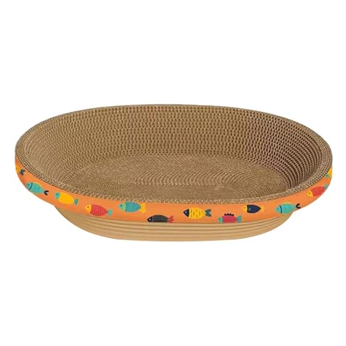 AWHAO Katzenkratzbrett Aus Pappe, Bett Kratzbrett, Möbelschutz für Katzen Im Innenbereich, Couch Kratzunterlage, Zum Ausruhen Und Spielen, Fischmuster AWHAO Katzenkratzbrett Aus Pappe, Bett Kratzbrett, Möbelschutz für Katzen Im Innenbereich, Couch Kratzunterlage, Zum Ausruhen Und Spielen, Fischmuster von AWHAO