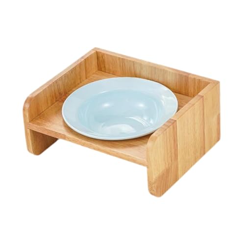 AWHAO Katzennapf, Futternapf aus Holz, erhöhtes Gestell, rutschfest, gegen Erbrechen, multifunktionaler Hundenapf für kleine Katzen und Kätzchen, Blau AWHAO Katzennapf, Futternapf aus Holz, erhöhtes Gestell, rutschfest, gegen Erbrechen, multifunktionaler Hundenapf für kleine Katzen und Kätzchen, Blau von AWHAO