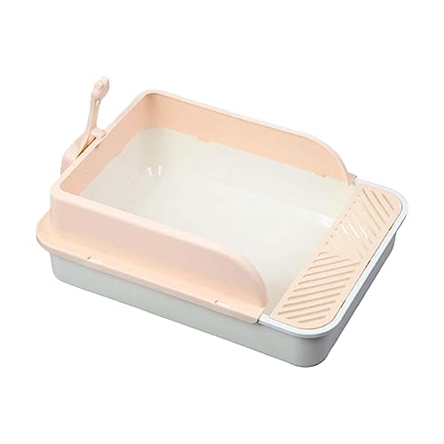 AWHAO Katzentoilette, Kätzchen Toilette mit Hoher Seite, Katzen Sandkasten, Oben Offen, Haustier Katzentoilette für Hauskatzen, Leicht zu Reinigen, Kein Ger, Weiß und Rosa XL AWHAO Katzentoilette, Kätzchen Toilette mit Hoher Seite, Katzen Sandkasten, Oben Offen, Haustier Katzentoilette für Hauskatzen, Leicht zu Reinigen, Kein Ger, Weiß und Rosa XL von AWHAO
