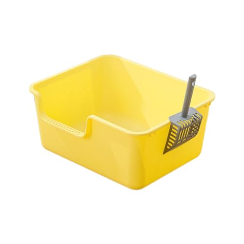 AWHAO Katzentoilette, Katzentoilette, Robuste Katzentoilette, Offene Katzentoilette, Kätzchentoilette für Alle Arten von Katzenstreu, Gelb AWHAO Katzentoilette, Katzentoilette, Robuste Katzentoilette, Offene Katzentoilette, Kätzchentoilette für Alle Arten von Katzenstreu, Gelb von AWHAO