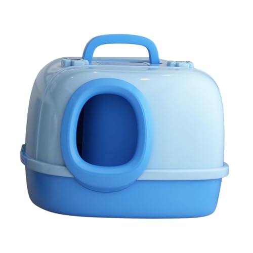 AWHAO Katzentoilette mit Haube, komplett geschlossene Katzentoilette, leicht zu reinigen, tragbare Katzentoilette, Katzentöpfchen, BLAU AWHAO Katzentoilette mit Haube, komplett geschlossene Katzentoilette, leicht zu reinigen, tragbare Katzentoilette, Katzentöpfchen, BLAU von AWHAO