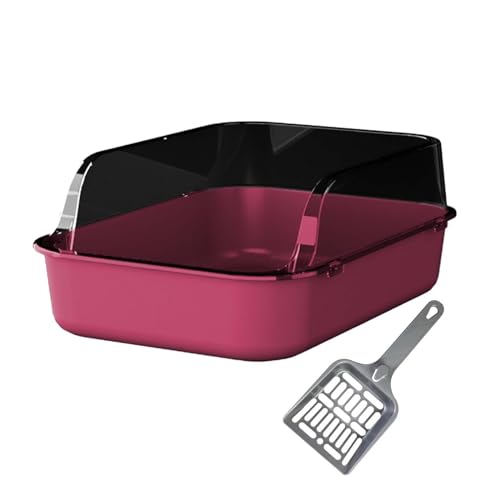 ＡＷＨＡＯ Katzentoilette mit offenem Deckel, Katzentoilette mit Sieb, Katzentoilette, Sandkasten für Hauskatzen, für ältere Katzen, ROSA von ＡＷＨＡＯ