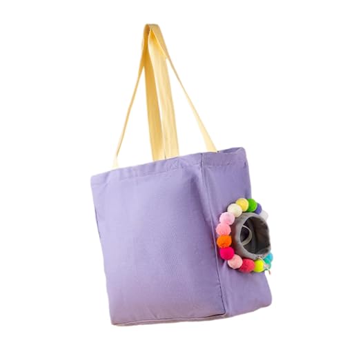 ＡＷＨＡＯ Katzentragetasche, Haustier-Umhängetasche, Handtasche, Haustiertasche für Katzen und kleine Hunde zum Spazierengehen, violett, m von ＡＷＨＡＯ