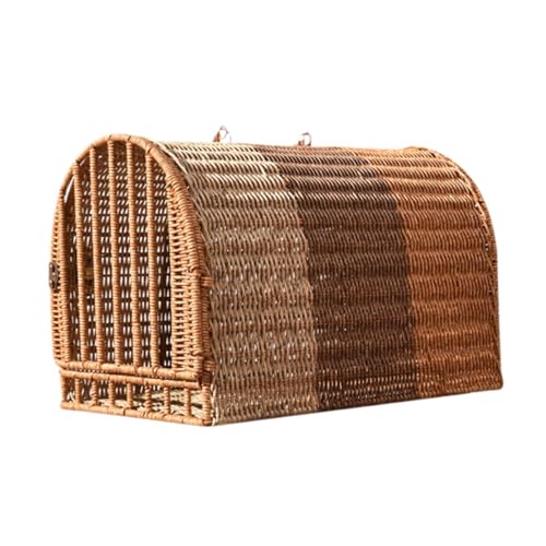 AWHAO Katzentragetasche für Haustiere, Reisetasche aus simuliertem Rattan, Haustiertasche, Handtasche, Reisezwinger für Outdoor-Camping, Spazierengehen, AWHAO Katzentragetasche für Haustiere, Reisetasche aus simuliertem Rattan, Haustiertasche, Handtasche, Reisezwinger für Outdoor-Camping, Spazierengehen, von AWHAO