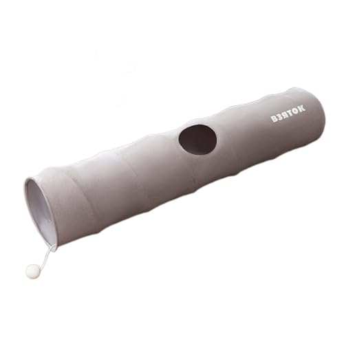 AWHAO Katzentunnel, Spielröhre, Länge 119 cm, Kratzfest, mit Ball, interaktives Spielzeug für Kleintiere, Frettchen, Welpen, zum Laufen, GRAU AWHAO Katzentunnel, Spielröhre, Länge 119 cm, Kratzfest, mit Ball, interaktives Spielzeug für Kleintiere, Frettchen, Welpen, zum Laufen, GRAU von AWHAO