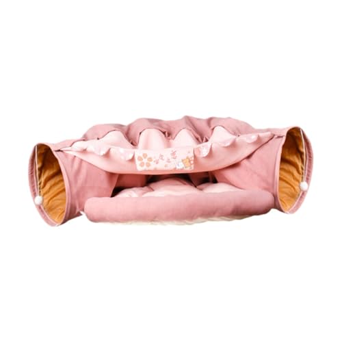 AWHAO Katzentunnelbett, Haustiertunnel 2 in 1 mit Spielspielzeug zur Entspannung Kleiner, mittelgroßer und großer Katzen, ROSA AWHAO Katzentunnelbett, Haustiertunnel 2 in 1 mit Spielspielzeug zur Entspannung Kleiner, mittelgroßer und großer Katzen, ROSA von AWHAO